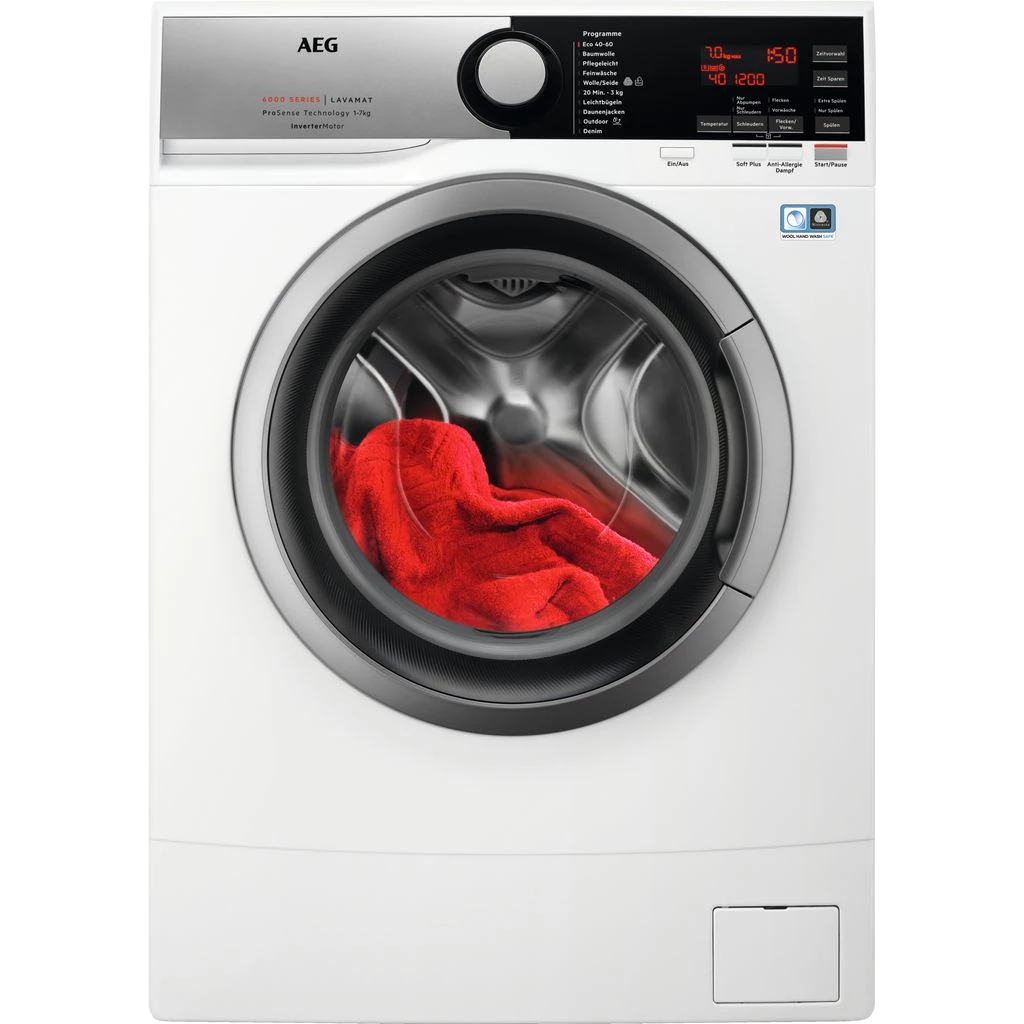 AEG 6000 ProSense® / Kleine Waschmaschine mit nur 487 mm Tiefe / 7 kg L6SEA74470 Weiß