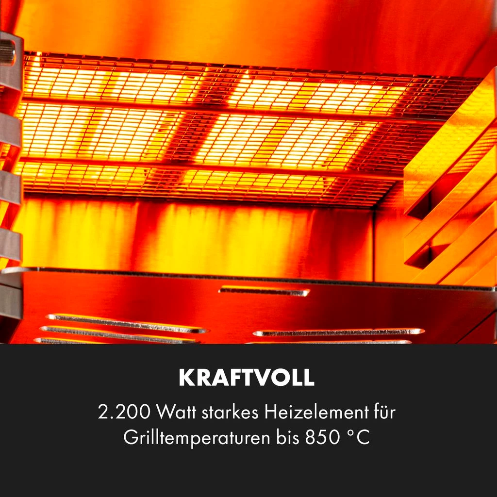 Klarstein Hannibal - Hochtemperaturgrill, Indoor-Grillgerät, Leistung: 2.200 W
