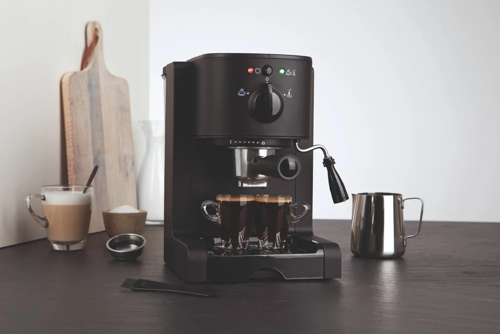 BEEM ESPRESSO PERFECT Espresso-Siebträgermaschine Deep Black Matt Edition Espressopulver Pads