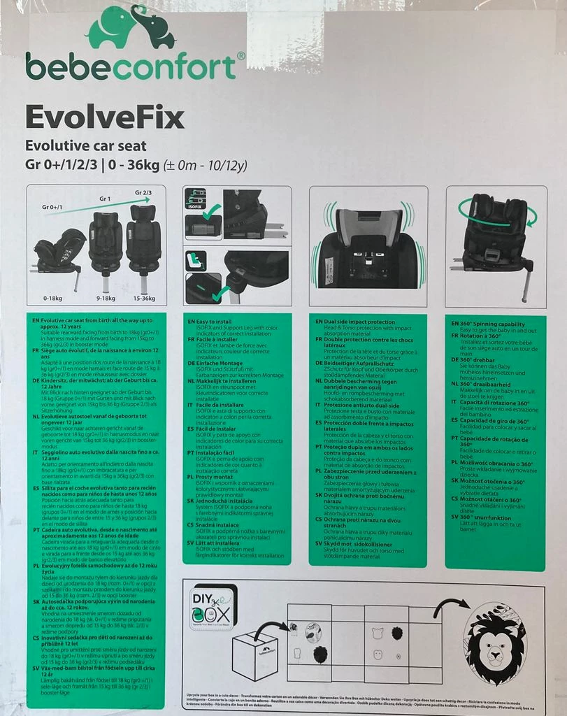 bebeconfort Autositz EvolveFix und Basisstation mit ISOFIX-System Gr. 0+/1/2/3 0 – 36 kg schwarz