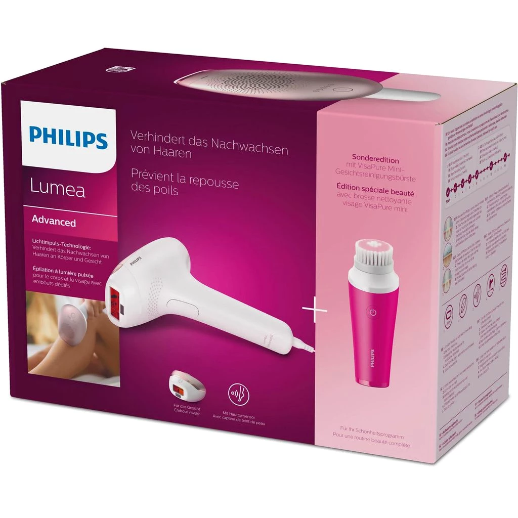 Philips Lumea Advanced Lumea IPL 7000 Series BRI924/00 IPL-Haarentfernungsgerät, Pink, Weiß