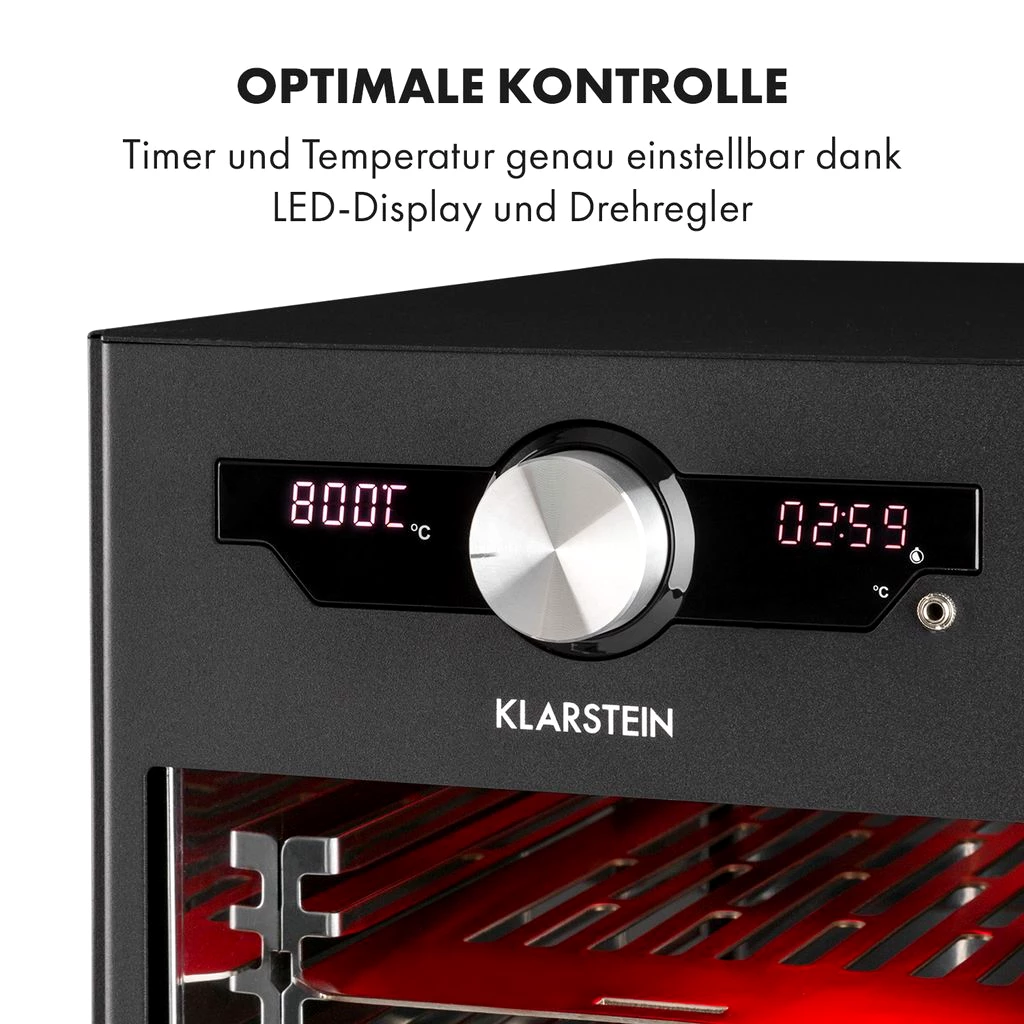 Klarstein Beefer 400-850 Grad Elektro, Indoor Grill/Beefer