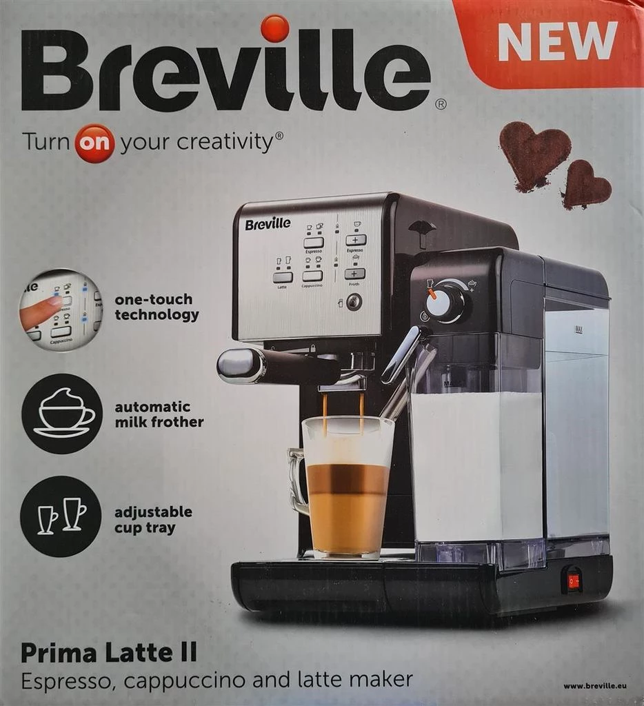 Breville VCF108X PrimaLatte II Kaffee- und Espressomaschine, für Kaffeepulver oder Pads geeignet