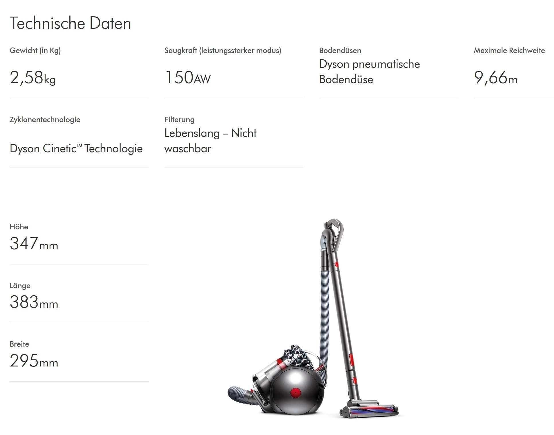 DYSON Bodenstaubsauger Big Ball Multifloor Absolute 2 Staubsauger Beutellos, inkl. 7 Düsen