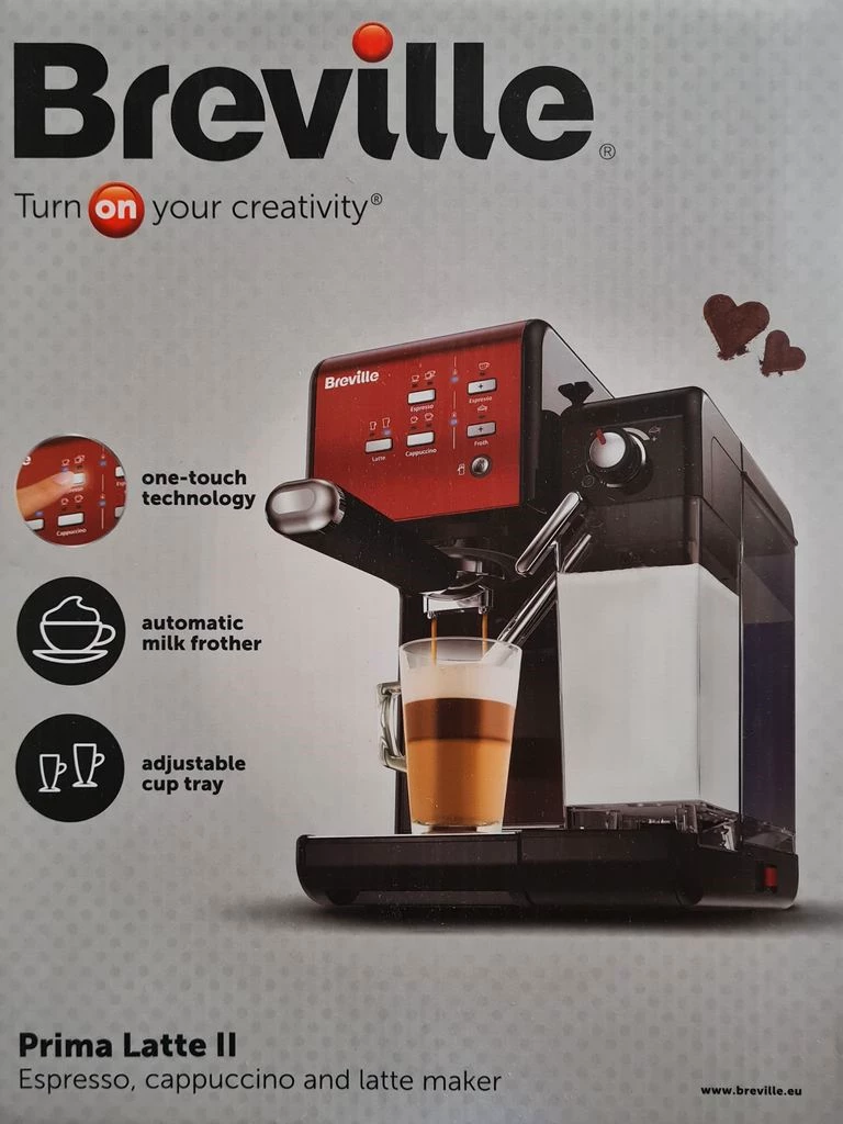 Breville VCF109X PrimaLatte II Kaffee- und Espressomaschine, für Kaffeepulver oder Pads geeignet