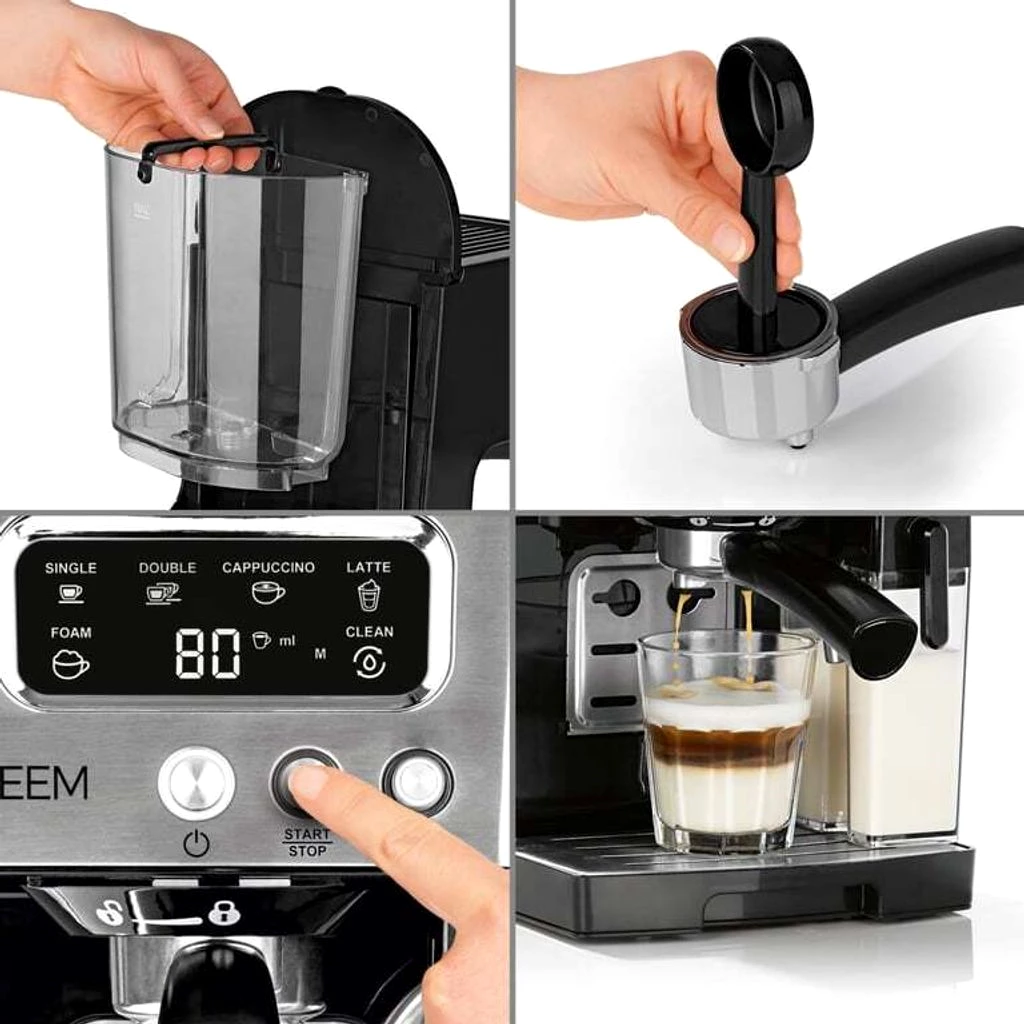 BEEM ESPRESSO-LATTE Siebträgermaschine 15 bar Kaffeespezialitäten Barista 0,4 L Milch- & 1
