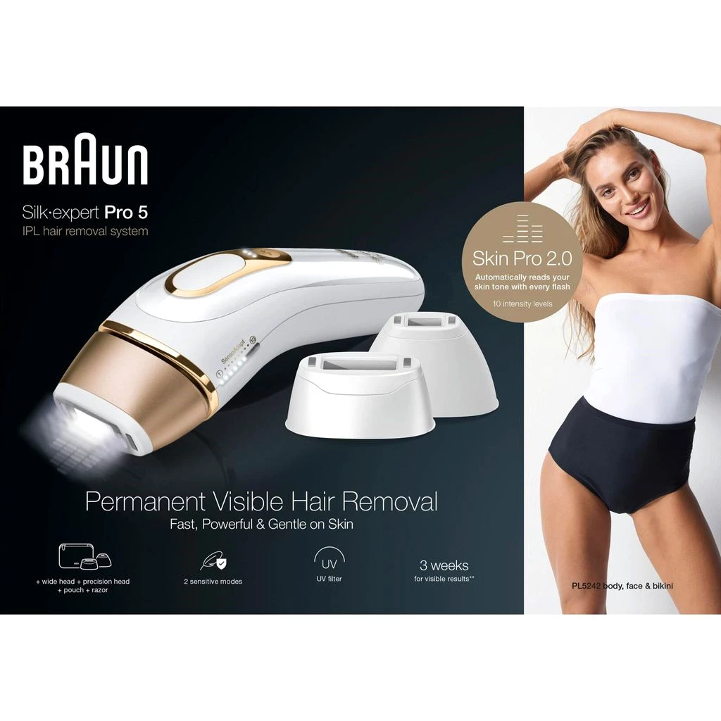 Braun Silk-expert Pro 5 PL5242 - IPL-Haarentferner - weiß/gold