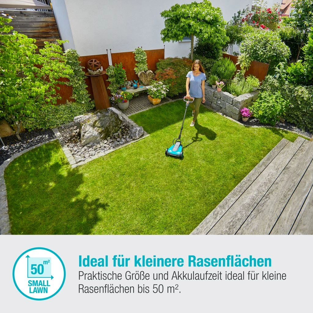 GARDENA Akku-Rasenmäher HandyMower 22/18V P4A Ready-To-Use Set 14620-20