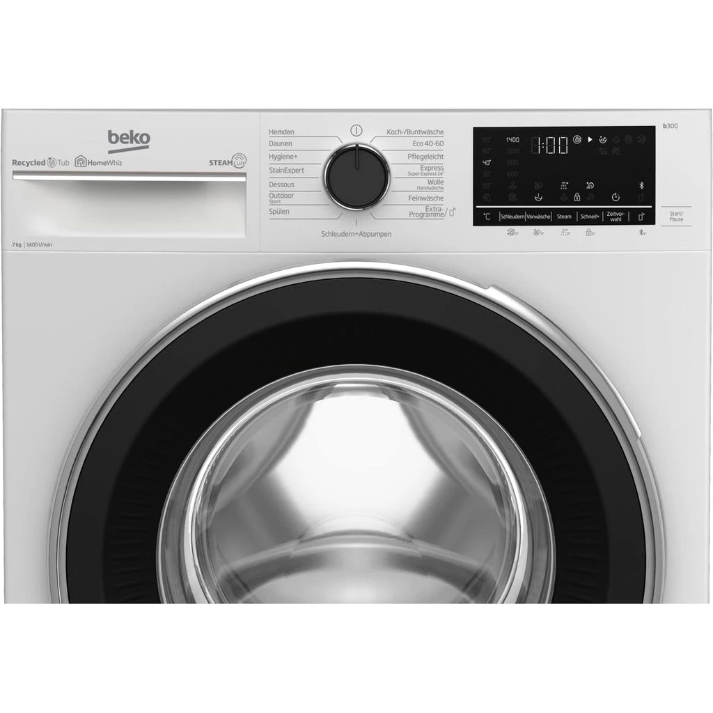 Waschmaschine Frontlader 7kg HomeWhiz Dampffunktion AddXtra BEKO B3WFU57413W