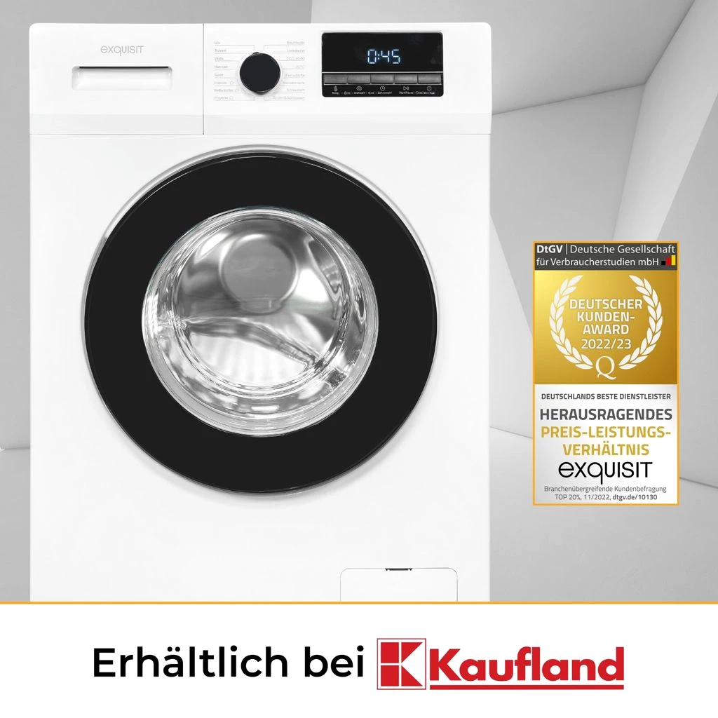 Exquisit Waschmaschine WA58014-340A weiss | Waschmaschine 8 kg | Energieeffizienz A |